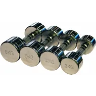 Гантельный ряд ZSO 1 кг - 10 кг (10 пар), шаг 1 кг, CHROME