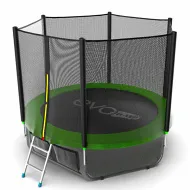 Батут c защитной сеткой EVO JUMP External 8ft (Green) с внешней сеткой и лестницей + нижняя сеть
