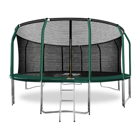 Батут премиум с внутренней сеткой и лестницей ARLAND 16FT (Dark Green)