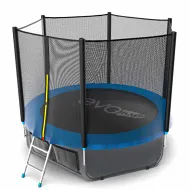 Батут c защитной сеткой EVO JUMP External 8ft (Blue) с внешней сеткой и лестницей + нижняя сеть