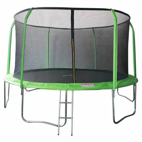 Батут 14FT 4,27м SportElite фиберглас с защитной сеткой внутрь и лестницей, салатовый GB30201-14FT