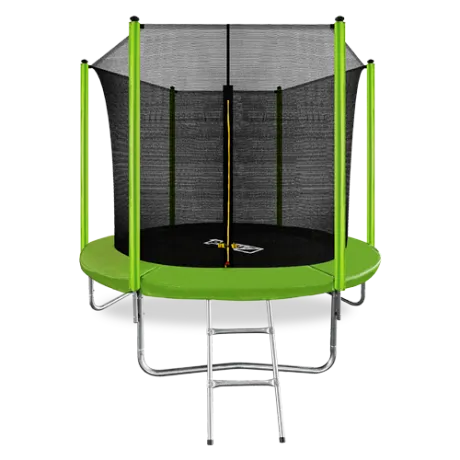 Батут с внутренней страховочной сеткой и лестницей ARLAND 8FT (Light green)