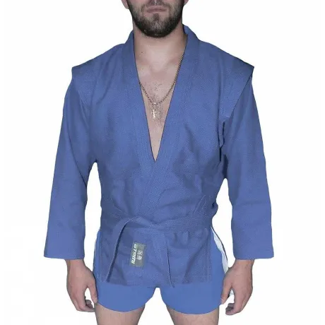 Куртка для самбо Atemi с поясом без подкладки, синяя, плотность 550 г/м2, размер 54, AX5