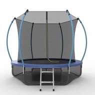 Батут c защитной сеткой EVO JUMP Internal 8ft (Blue) с внутренней сеткой и лестницей + нижняя сеть