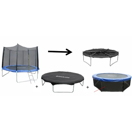 Батут складной GetActive Jump 10FT Outside синий с нижней сеткой и чехлом - Фото 2