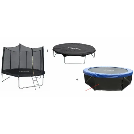 Батут GetActive Jump 10FT Outside черный с нижней сеткой и чехлом - Фото 2