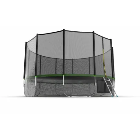 Батут с внешней сеткой и лестницей EVO JUMP External 16ft (Green) + нижняя сеть - Фото 4