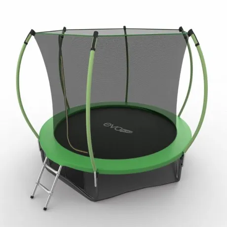 Батут с внутренней сеткой и лестницей EVO JUMP Internal 10ft (Green) + нижняя сеть - Фото 4