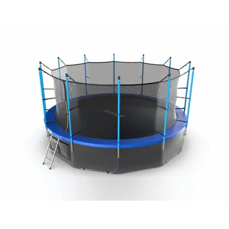 Батут с внутренней сеткой и лестницей EVO JUMP Internal 16ft (Blue) + нижняя сеть - Фото 6