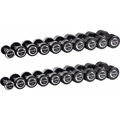 Гантельный ряд PROFI-FIT PROFESSIONAL 2,5 кг - 25 кг (10 пар), шаг 2,5 кг