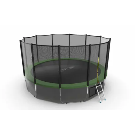 Батут с внешней сеткой и лестницей EVO JUMP External 16ft (Green) + нижняя сеть - Фото 5