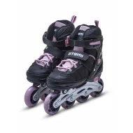 Ролики раздвижные Atemi, AIS01AL, L (38-41), PU72, 82A, ABEC-7 Carbon, SB, черно-розовые