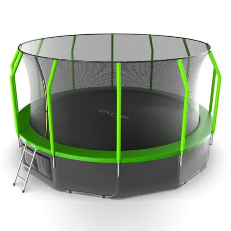 Батут с внутренней сеткой и лестницей EVO JUMP Cosmo 16ft (Green)+ нижняя сеть
